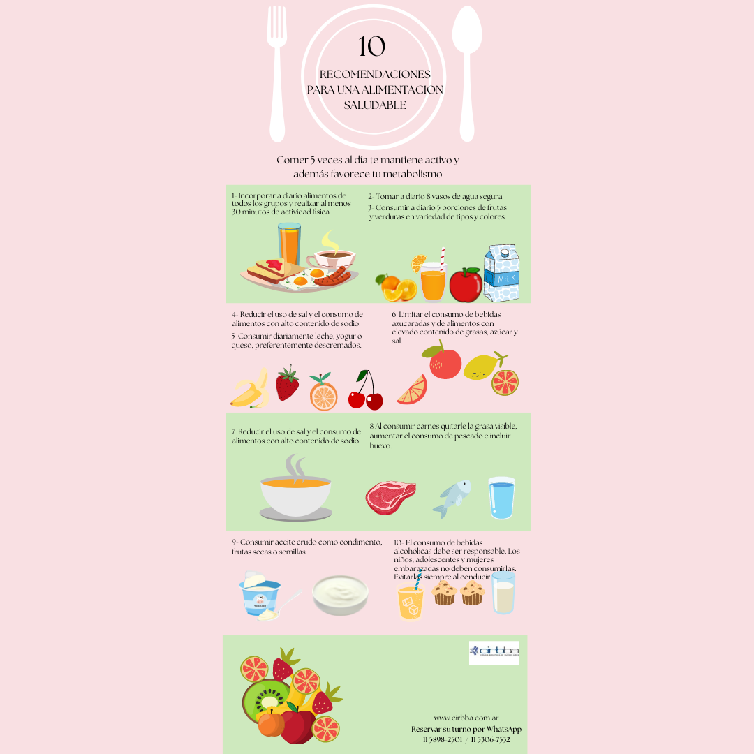 10 recomendaciones para una alimentación saludable